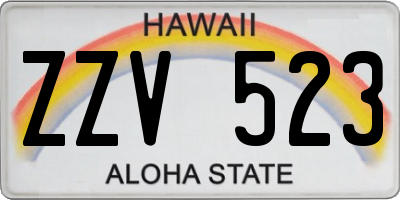 HI license plate ZZV523