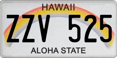 HI license plate ZZV525