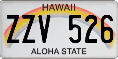 HI license plate ZZV526