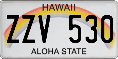 HI license plate ZZV530