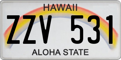 HI license plate ZZV531