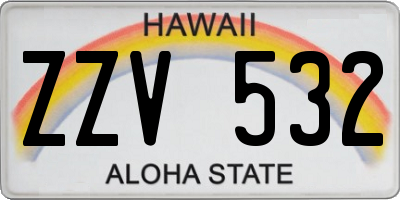 HI license plate ZZV532