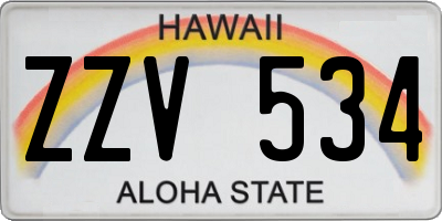 HI license plate ZZV534