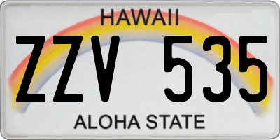 HI license plate ZZV535