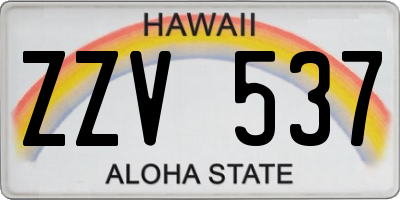 HI license plate ZZV537