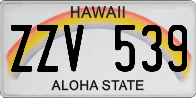 HI license plate ZZV539