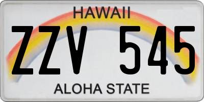 HI license plate ZZV545