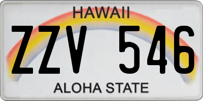 HI license plate ZZV546