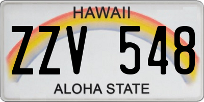 HI license plate ZZV548