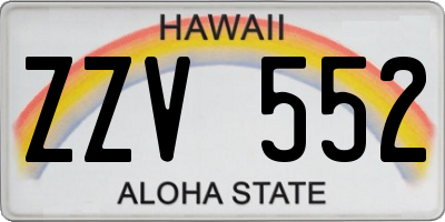 HI license plate ZZV552