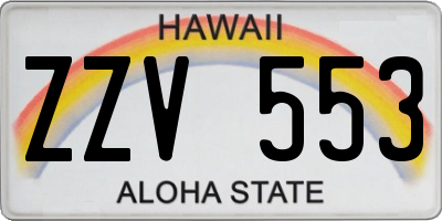 HI license plate ZZV553