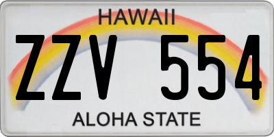 HI license plate ZZV554