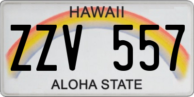 HI license plate ZZV557