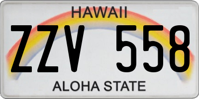 HI license plate ZZV558