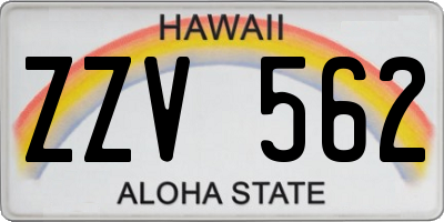 HI license plate ZZV562