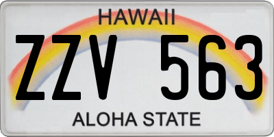 HI license plate ZZV563