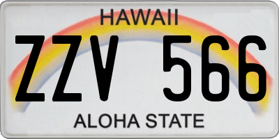 HI license plate ZZV566