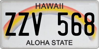 HI license plate ZZV568