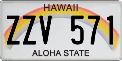 HI license plate ZZV571