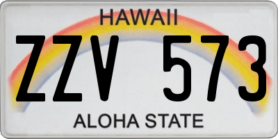 HI license plate ZZV573