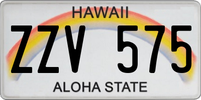 HI license plate ZZV575