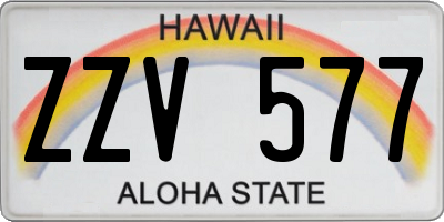 HI license plate ZZV577