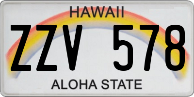 HI license plate ZZV578