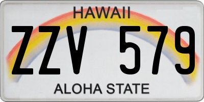 HI license plate ZZV579