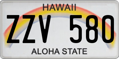 HI license plate ZZV580