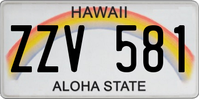 HI license plate ZZV581