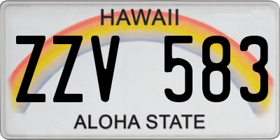 HI license plate ZZV583