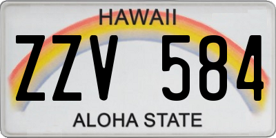 HI license plate ZZV584