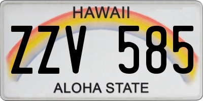 HI license plate ZZV585