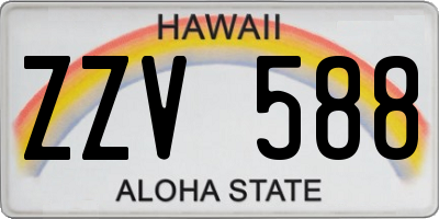 HI license plate ZZV588