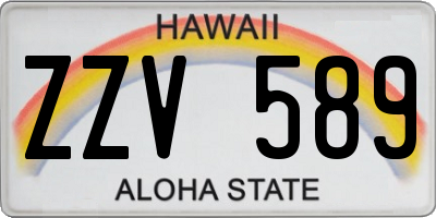 HI license plate ZZV589