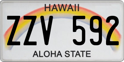 HI license plate ZZV592