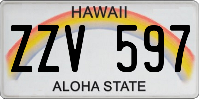 HI license plate ZZV597