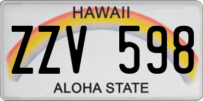 HI license plate ZZV598