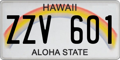 HI license plate ZZV601