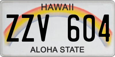 HI license plate ZZV604