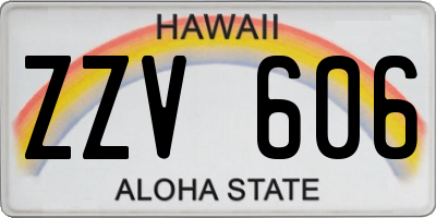 HI license plate ZZV606