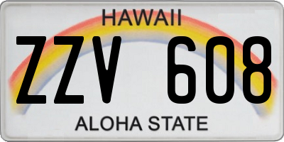 HI license plate ZZV608