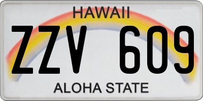 HI license plate ZZV609