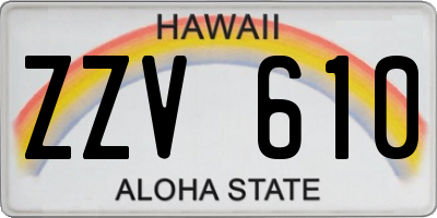 HI license plate ZZV610