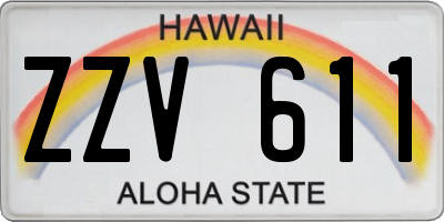 HI license plate ZZV611