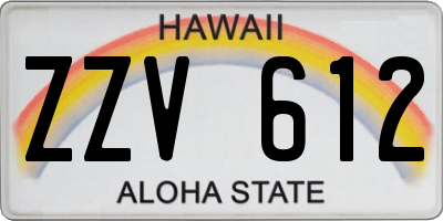 HI license plate ZZV612