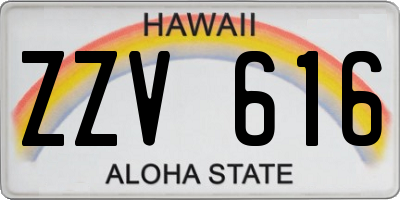 HI license plate ZZV616