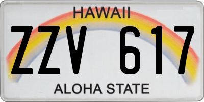 HI license plate ZZV617