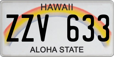 HI license plate ZZV633