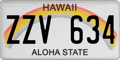 HI license plate ZZV634